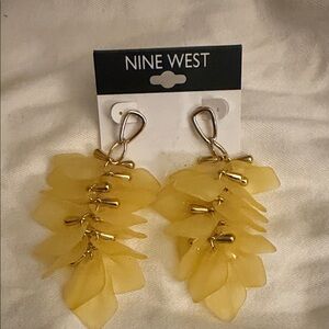 Nine West Gold and Yellow Leaf Earrings